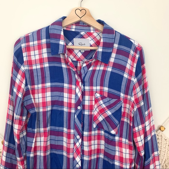 Rails Hunter Pink & Blue Plaid Button Down Top - Picture 5 of 8